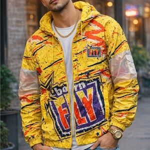 Born Fly Men's Vibrant Yellow Windbreaker